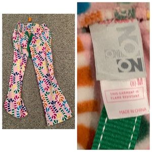 GIRLS LIKE NEW OLD NAVY PINK FLEECE W/CANDY CANES PJ BOTTOMS SIZE 8 MEDIUM